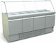 Dominox Frigider Inoxidabil de Banc Salată cu 4 Uși și Unitate de Răcire 0/+8°C L187xl70xH130cm