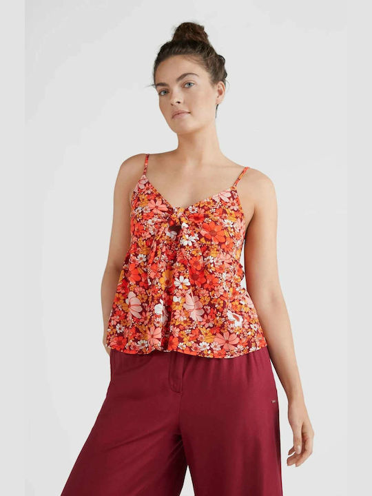 O'neill Damen Sommer Bluse mit Trägern Blumen Rot