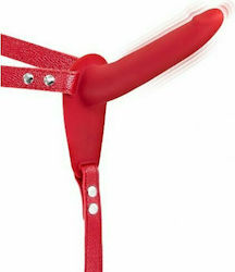 Fetish Tentation Fetish Tentation Harness with Dildo 15.5cm and Vibration in Red Color