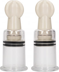 Shots Pumped Nipple Suction Set Medium Clear 2pcs