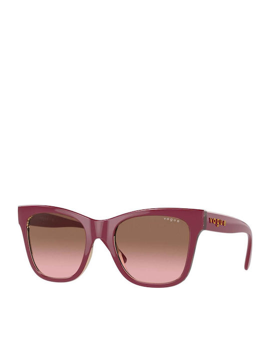 Vogue Women's Sunglasses with Burgundy Plastic Frame and Brown Gradient Lens VO5428S 299414