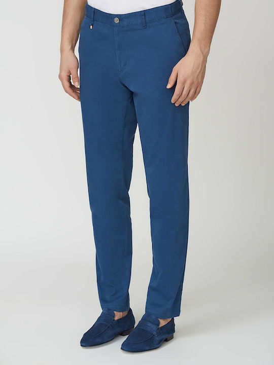 Hugo Boss Ανδρικό Παντελόνι Chino Ελαστικό σε Slim Εφαρμογή Μπλε