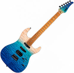 Jet Guitars JET JS1000 Ηλεκτρική Κιθάρα ST Style Quilted Transparent Blue