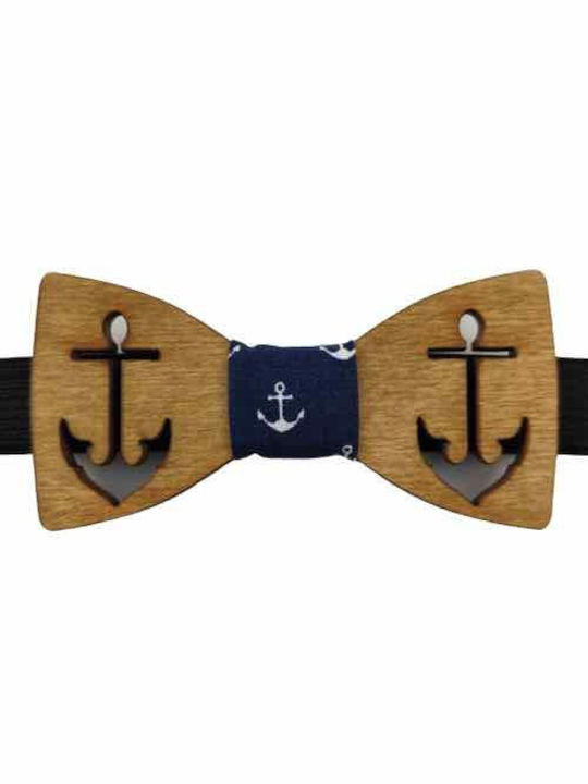 Men's Bow Tie Wooden Themes Edition Walnut Bow Tie Blue Bonjour Bebe "0017"