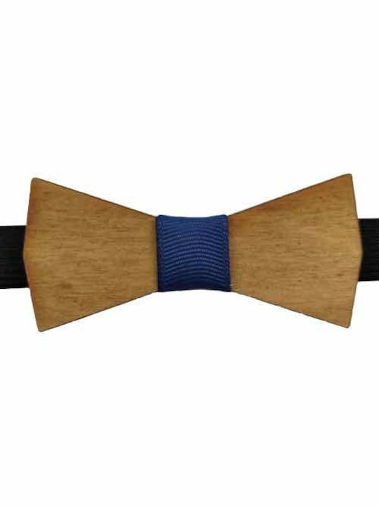 Men's Wooden Bow Tie Main Edition Pine Pine Pine Blue Binding Bonjour Bebe "0014"