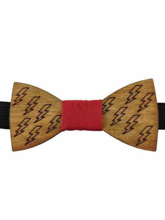 Men's Bow Tie Wooden Themes Edition Walnut Bow Tie Red Bonjour Bebe "0002"