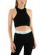 Only Women's Summer Crop Top Cotton Sleeveless Black