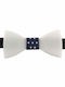Men's Bow Tie Plexiglass White Bow Blue Tie Bonjour Bebe "0002"