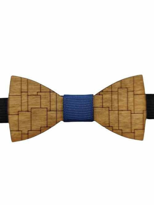 Children's Bow Tie Wooden Grammik Edition Walnut Bow Tie Blue Bonjour Bebe "0029"