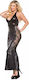 Allure Lingerie Rochie Kitten Din Dantelă Și Look Umed Neagră
