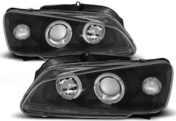 Junyan Front Lights Angel Eyes for Peugeot 106 with H1 lamps
