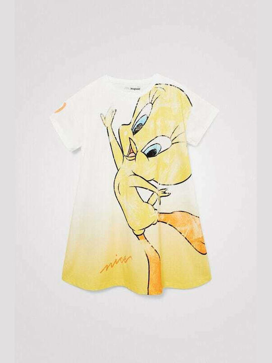 Desigual Kids Dress Short Sleeve Yellow