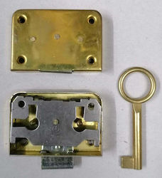 Cas Locker Lock Brass (Oval Back Edges) (Width 55mm) (Length 49mm) (1 Key) (Centre 30mm) 1pc