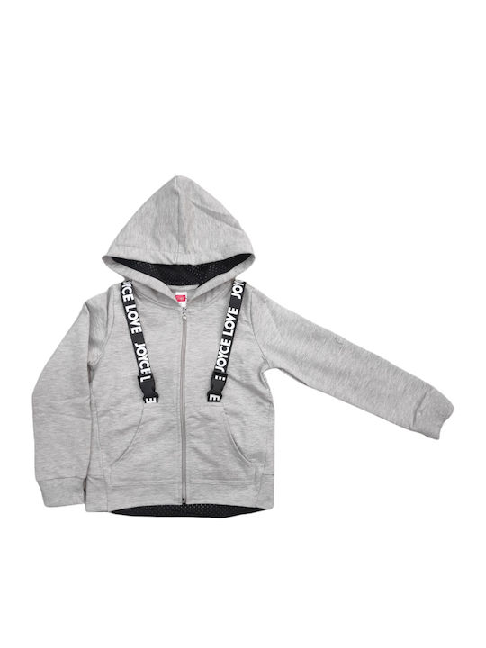 Joyce Kids Cardigan Cotton with Hood Gray