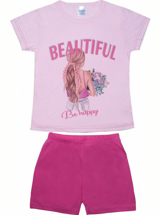Pretty Baby Παιδική Πιτζάμα Καλοκαιρινή Ροζ