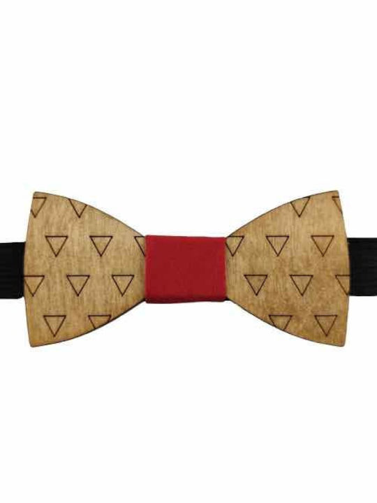 Men's Wooden Bow Tie Grammik Edition Wooden Bow Tie Walnut Bow Tie Red Bonjour Bebe "0008"