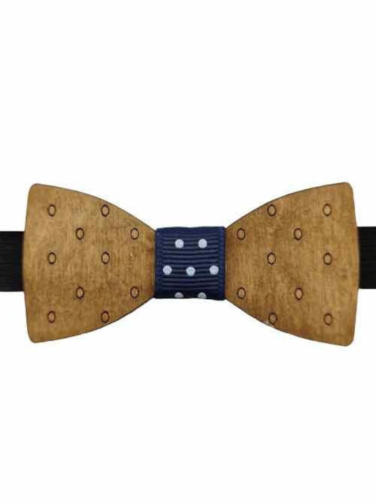 Men's Wooden Bow Tie Grammik Edition Walnut Bow Tie Blue Bonjour Bebe "0013"