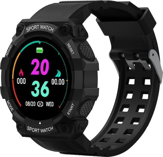 FD68S Smartwatch with Heart Rate Monitor (Black)