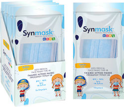 Syndesmos SynMask Disposable Surgical Mask Type IIR BFE ≥ 98% Kids Light Blue 5x10pcs