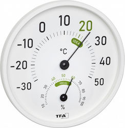 TFA Analog Thermometer & Hygrometer Weiß