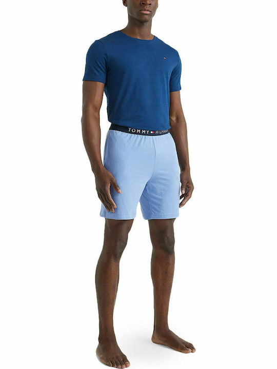 Tommy Hilfiger Καλοκαιρινή Ανδρική Πιτζάμα Βαμβακερή Blue / Light Blue