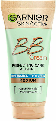 Garnier Skinactive Perfecting Care All in 1 BB крем Среден 24h Хидратираща Крем За лице Ден с SPF25 за Чувствителни Кожи с Хиалуронова киселина & Алое Вера 50мл