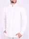 Shirt Mao Long Sleeve Linen White White