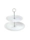Espiel Atlas Glas Etagere 2 Etagen Weiß Ø27xH27cm 1Stück