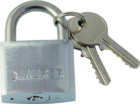Maurer Steel Padlock Brass with Key 50mm 1pcs