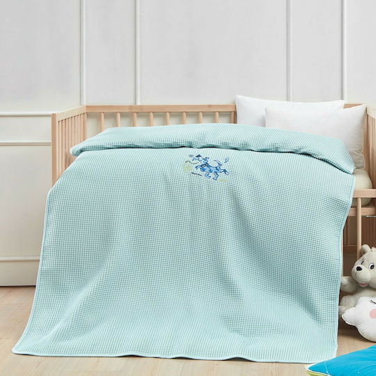 Beauty Home Baby Blanket Nursery Swaddling Waffle Light Blue 80x110cm 5310KB-80x110