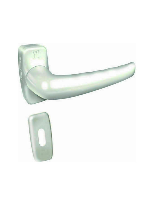 Domus 6280L Espag Fenstergriff Paar mit Rosette Weiß 6280L