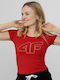 4F Damen Sportlich T-shirt Rot