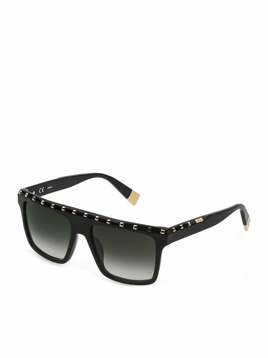 Furla Women's Sunglasses with Black Plastic Frame and Black Gradient Lens SFU535 0700