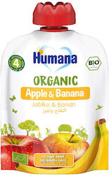 Humana Piureuri Organic cu Gust de Apple-Banana Fără zahăr 90gr pentru 4+ luni 1buc