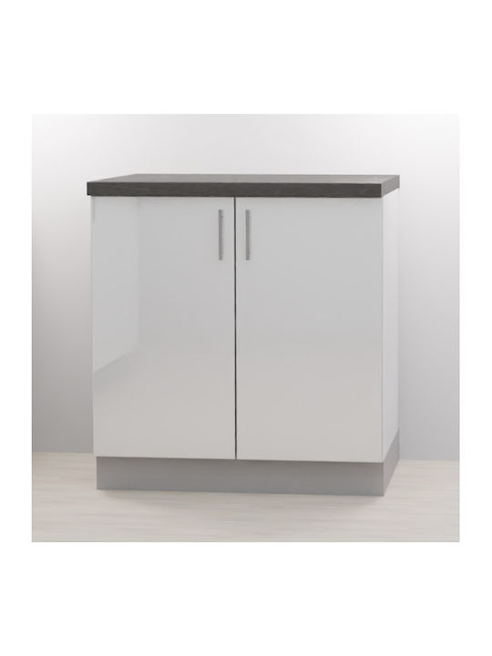 Glamour Floor Cabinet White High Gloss L80xW48xH82cm