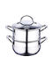 Bergner Gourmet Pots Set of Stainless Steel with No Coating Silver 2pcs