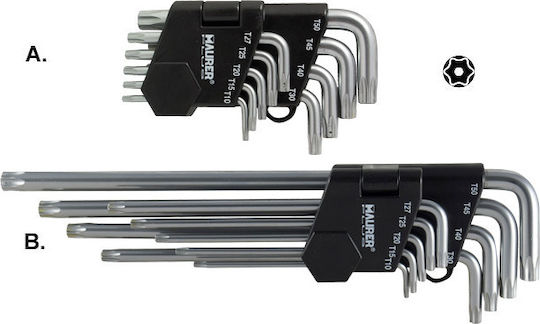 Maurer Σετ 9 Κλειδιά Torx σε Σχήμα L