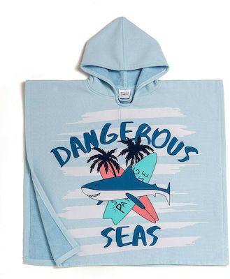 Melinen Dangerous Kinder Strandponcho Hellblau 60 x 60cm.