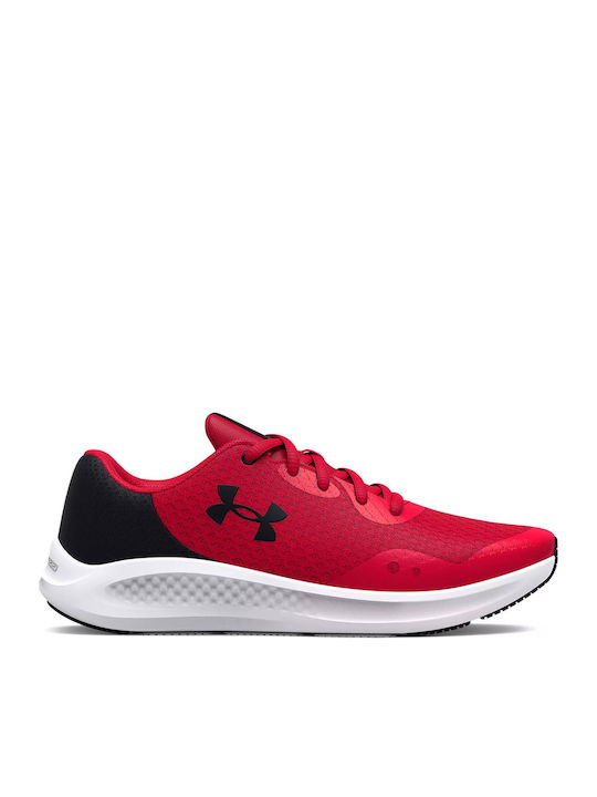 Charged Pursuit 3 Kids Sports Shoes Running with Laces Red