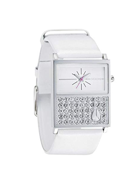 NIXON CHALET WHITE A107-100 LEATHER STRAP