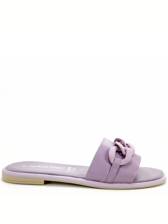 Marco Tozzi Leather Women's Flat Sandals Lilac