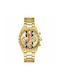 Guess Altitude Uhr Batterie mit Gold Metallarmband