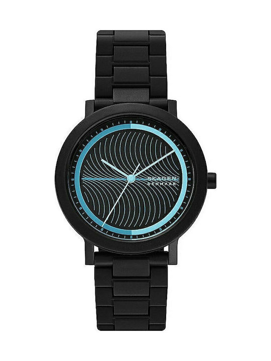 Skagen Herrenuhr 41mm Batterie mit Schwarz Metall-Armband