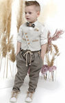 Mi Chiamo Βαπτιστικό Κοστούμι με Γιλέκο για Αγόρι 4τμχ