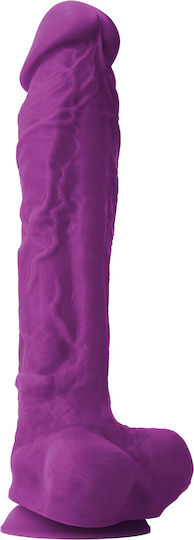 Ns Novelties Colours Pleasures 10inch Dildo Dildo realist cu Scrotum Violet 25cm