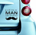 Semn Baby on Board cu Autocolant Little Man on Board Negru