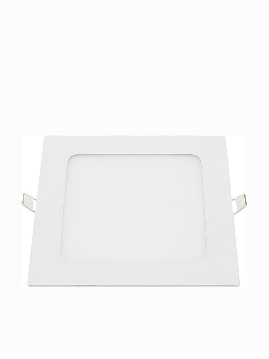 Optonica Τετράγωνο Χωνευτό LED Panel Ισχύος 12W με Θερμό Λευκό Φως 16.6x16.6εκ.