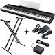 Roland Ηλεκτρικό Stage Πιάνο FP-60X Bundle Πεντάλ Set με 88 Βαρυκεντρισμένα Πλήκτρα Ενσωματωμένα Ηχεία και Σύνδεση με Ακουστικά και Υπολογιστή Black