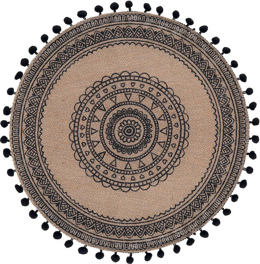 Renata Set de măsuțe Rotund Tesatura Bej 38cm 1buc