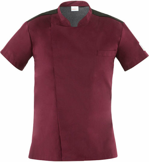 Giblor's Haina Bucătar Unisex Burgundy cu Mâneci scurte Thiago